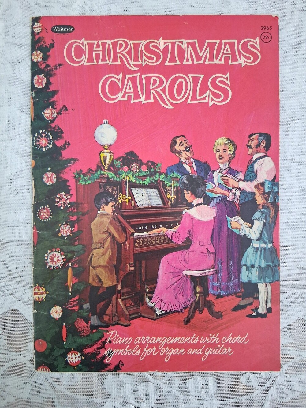 Vintage Whitman Christmas Carols Illustrated Music Books Voice Piano Guitar - Picture 4 of 16